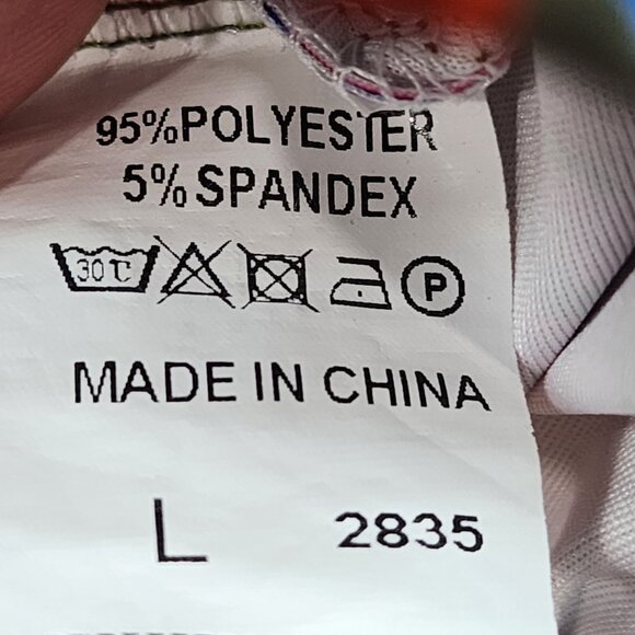 Womens Tropical Multicolor Leaf Print Wide-Leg Pants w/ Waist Tie Polyester L - Picture 3 of 9